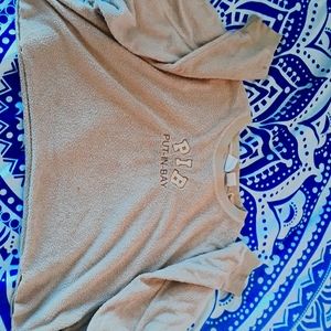 Cherokee fuzzy cropped pull over